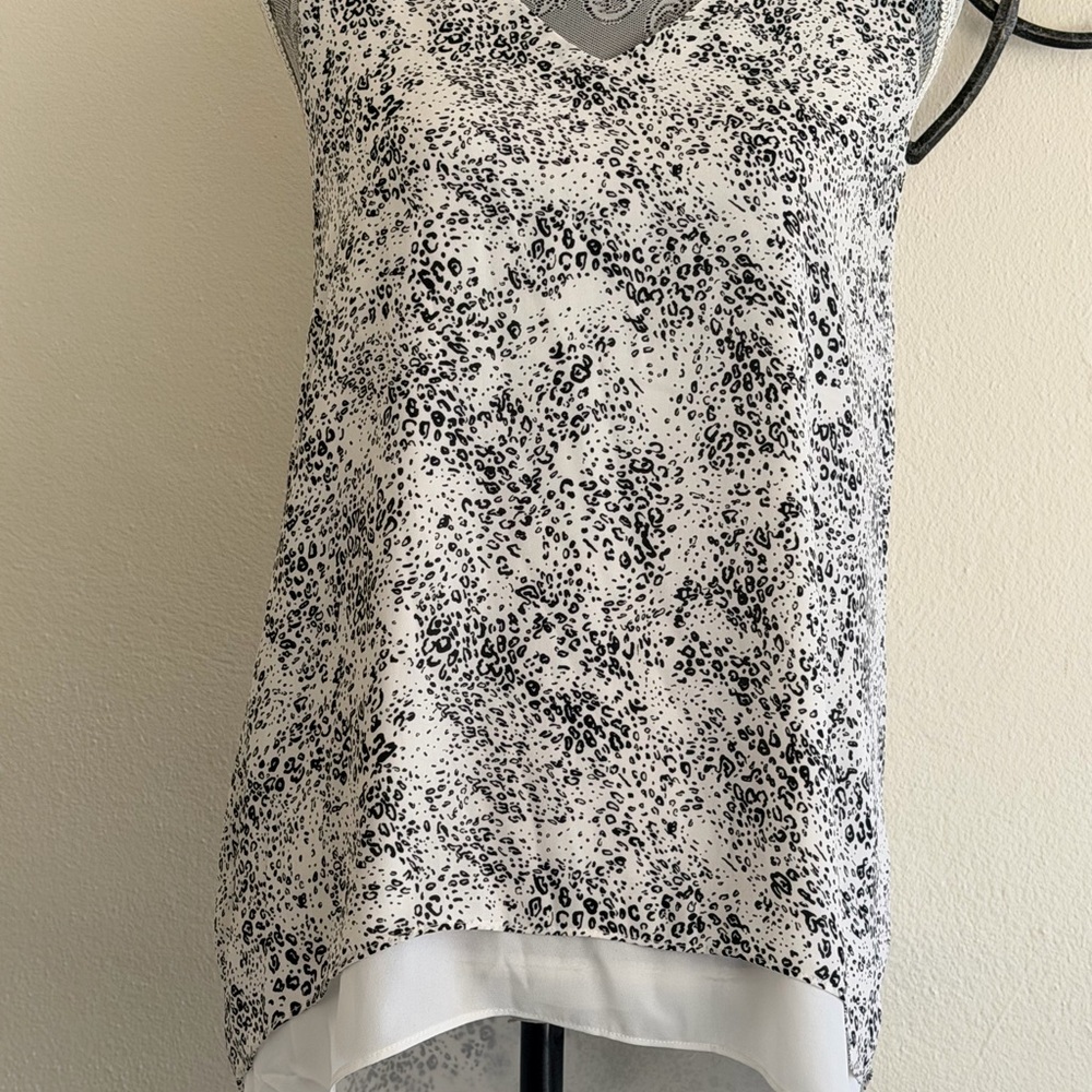 Philosophy Black and White Patterned Blouse